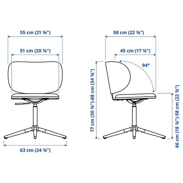 IKEA KRYLBO Swivel Chair Tonerud Blue