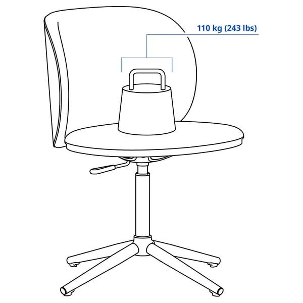 IKEA KRYLBO Swivel Chair Tonerud Blue