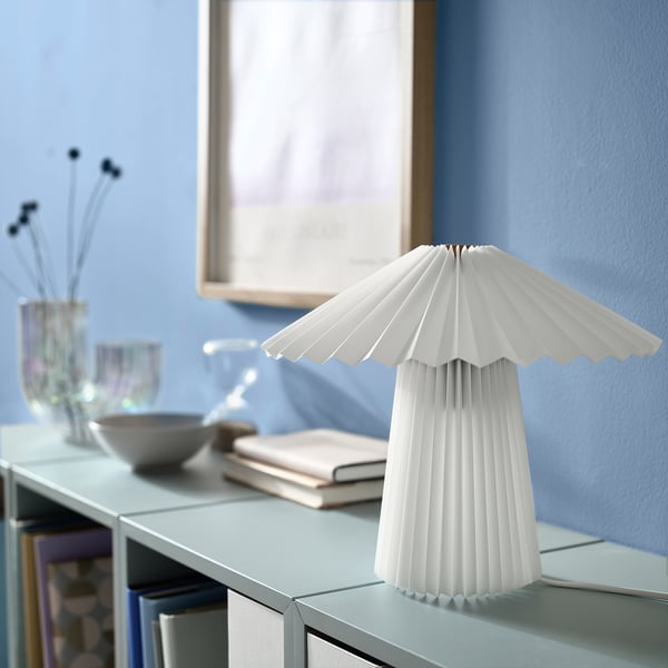 IKEA KUDDLAVA Table Lamp Pleated White 11 "