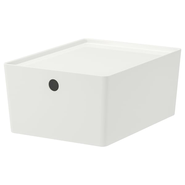 IKEA KUGGIS Box with lid white 10 ¼x13 ¾x6 "