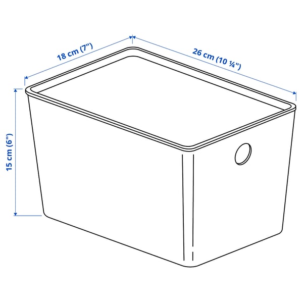 IKEA KUGGIS Box With Lid White 7x10 ¼x6 "