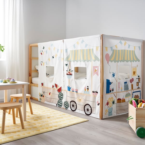 IKEA KURA Bed Curtain Market Stall Pattern
