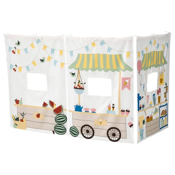 IKEA KURA Bed curtain market stall pattern