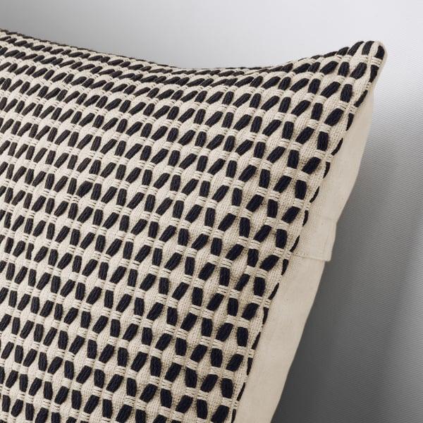 IKEA KUSTFLY Cushion Cover Beige/black 20x20 "