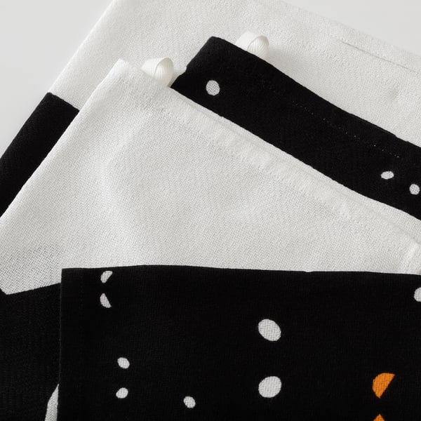IKEA KUSTFYR Dish Towel Cat Eye/white/black 18x24 "