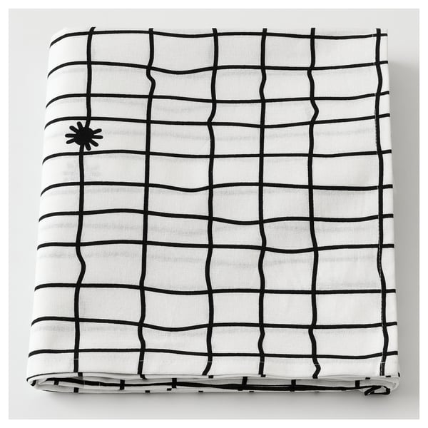 IKEA KUSTFYR Tablecloth White/black 57x94 "