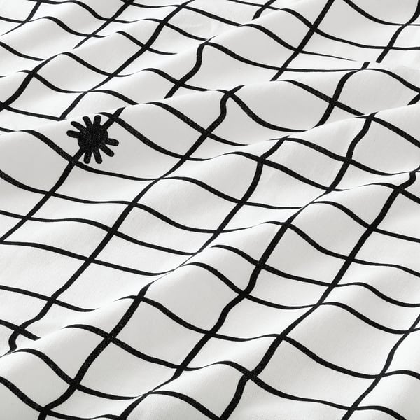 IKEA KUSTFYR Tablecloth White/black 57x94 "