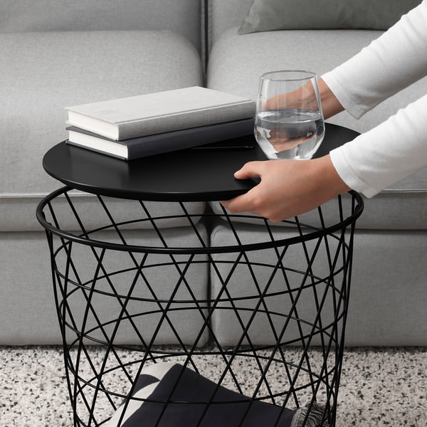 IKEA KVISTBRO Storage Table Black 17 3/8 "
