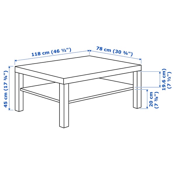 IKEA LACK Coffee Table Black-brown 46 1/2x30 3/4 "