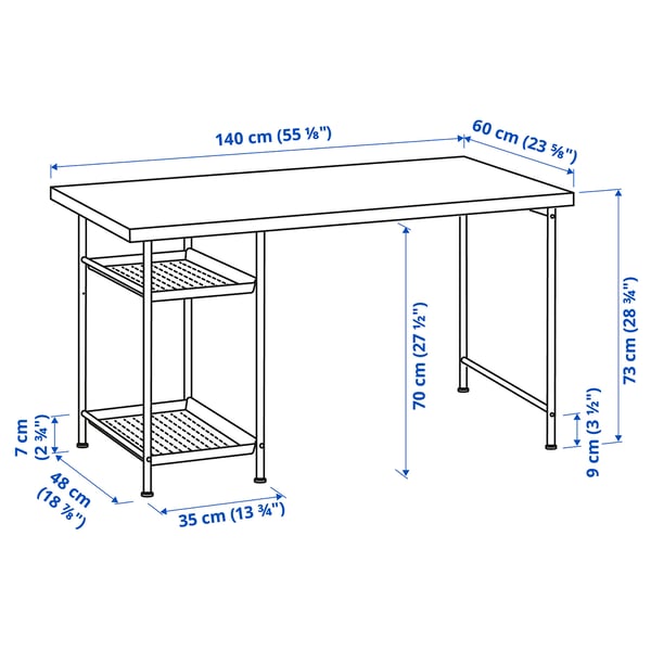 IKEA LAGKAPTEN Tabletop White 55 1/8x23 5/8 "