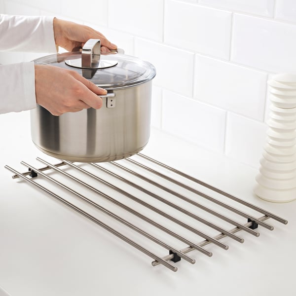 IKEA LÄMPLIG Trivet Stainless Steel 20x11 "