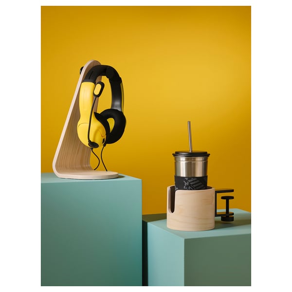 IKEA LÅNESPELARE Headset Stand Ash Veneer