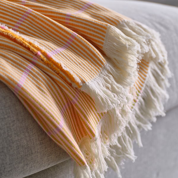 IKEA LAPPKATTFOT Throw Bright Orange/pink 51x67 "