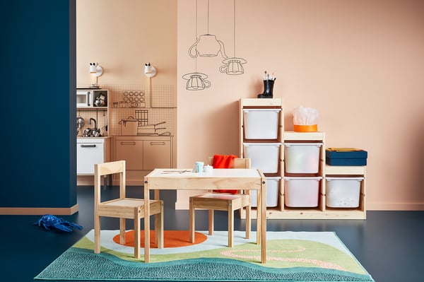 IKEA LÄTT Children's Table And 2 Chairs White/pine