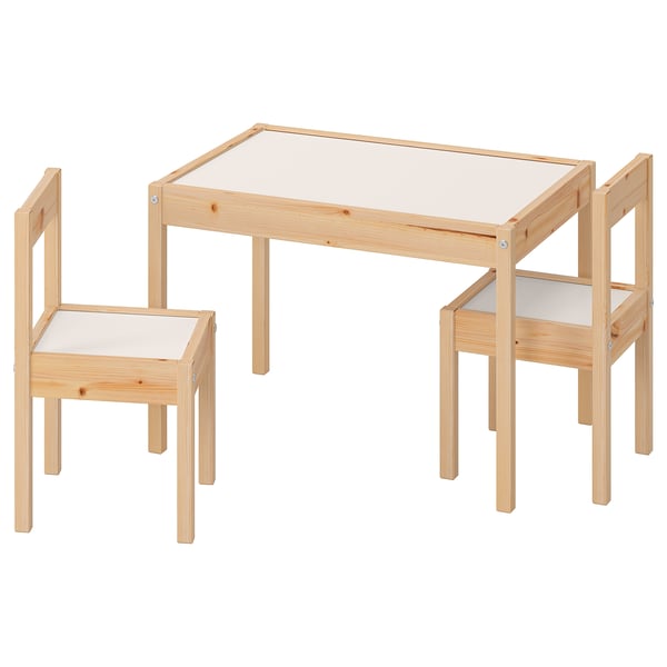 IKEA LÄTT Children's table and 2 chairs white/pine