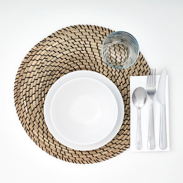 IKEA LÄTTAD Place Mat Seagrass/black 15 "
