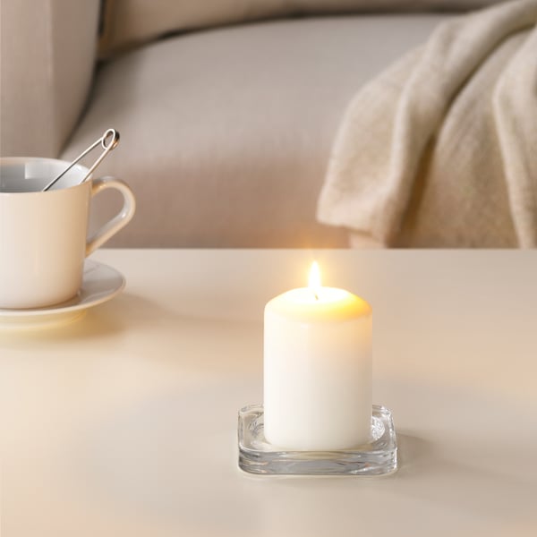 IKEA LÄTTNAD Unscented Block Candle Natural 4 "