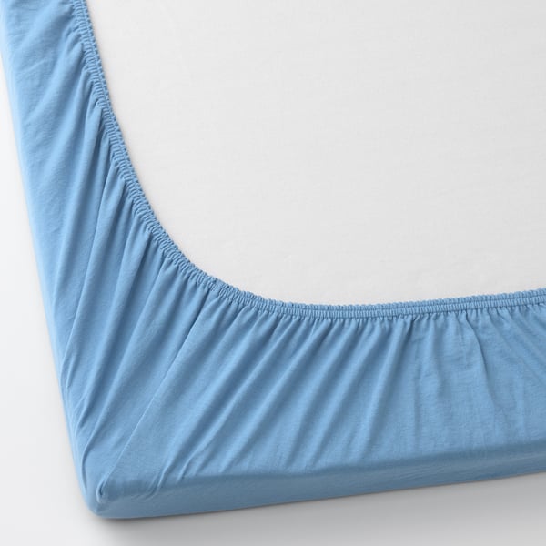 IKEA LEN Crib Fitted Sheet Light Blue 28x52 "