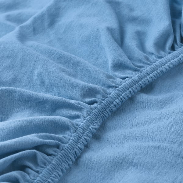 IKEA LEN Crib Fitted Sheet Light Blue 28x52 "