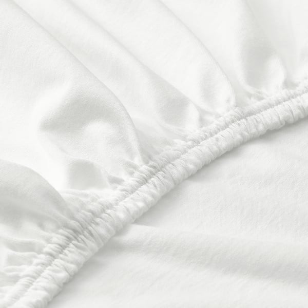 IKEA LEN Fitted Sheet White 28x63 "