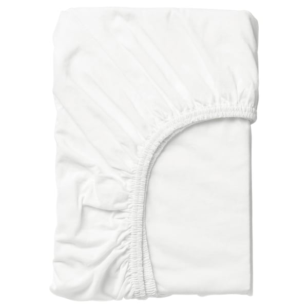 IKEA LEN Fitted sheet white 28x63 "