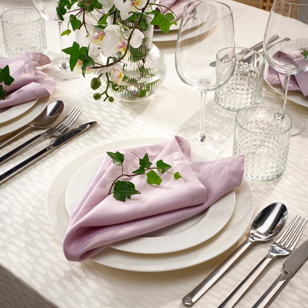 IKEA LIGUSTER Napkin Patterned Pale Lilac 16x16 "