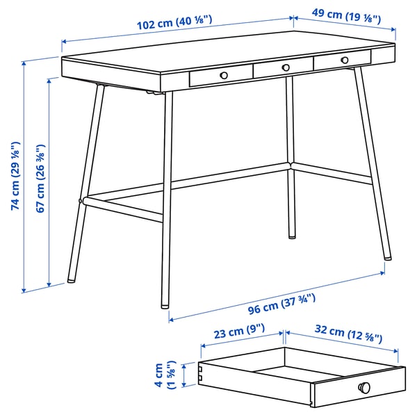 IKEA LILLÅSEN Desk Bamboo 40 1/8x19 1/4 "