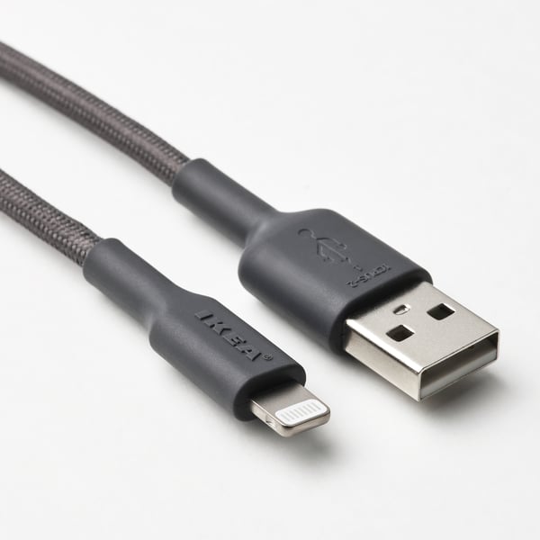 IKEA LILLHULT USB-A To Lightning Dark Gray 4 ' 11 "