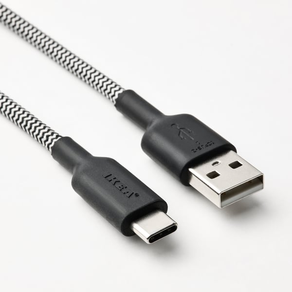 IKEA LILLHULT USB-A To USB-C Black/white 4 ' 11 "