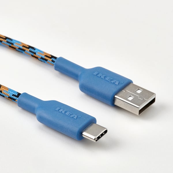 IKEA LILLHULT USB-A To USB-C Blue/orange 4 ' 11 "