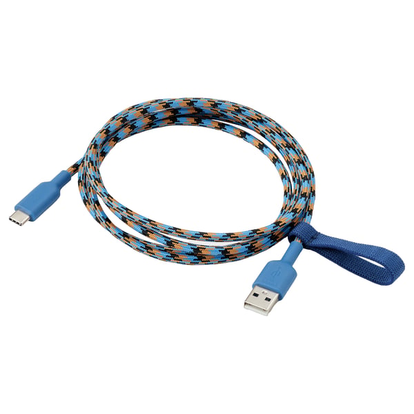 IKEA LILLHULT USB-A to USB-C blue/orange 4 ' 11 "