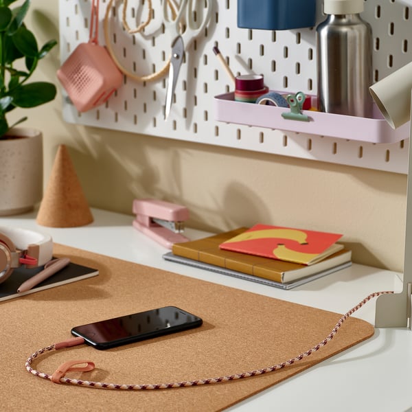 IKEA LILLHULT USB-C To Lightning Pink/beige 4 ' 11 "