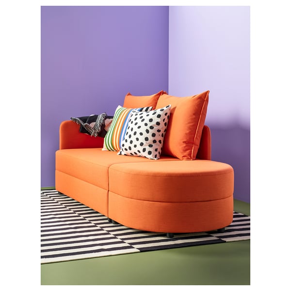 IKEA LINDÅKRA Sleeper Sofa Knisa Bright Orange
