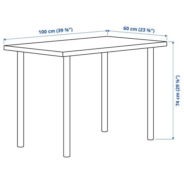 IKEA LINNMON / ADILS Table White 39 3/8x23 5/8 "