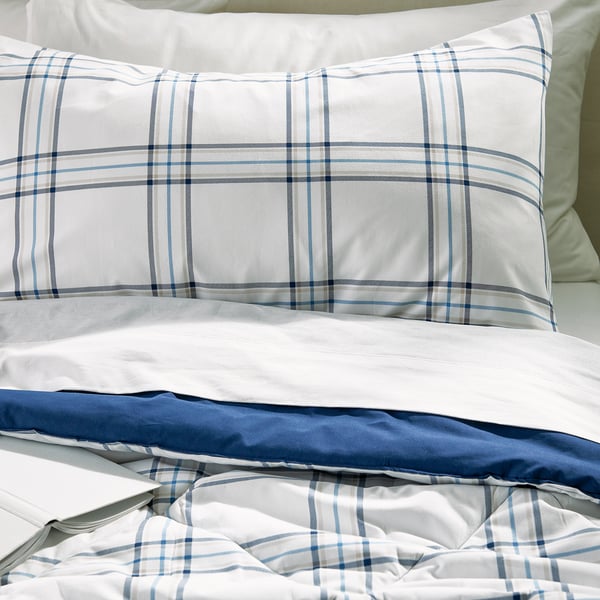 IKEA LINSNÄRJA Comforter set blue/white Full/Queen
