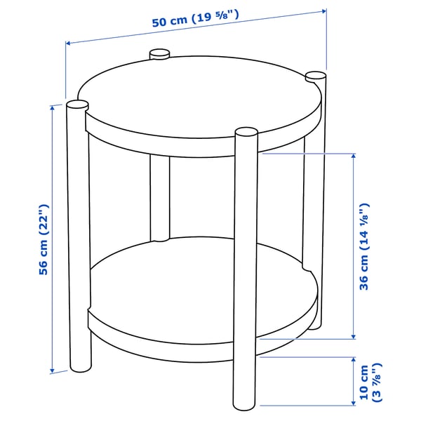 IKEA LISTERBY Side Table Oak Veneer 19 5/8 "
