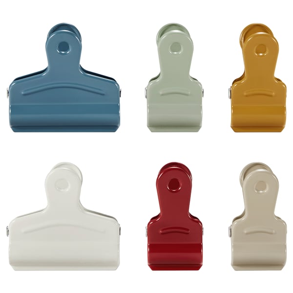 IKEA LJUNGJORDFLY Sealing clip set of 6 multicolor