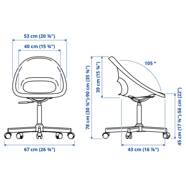 IKEA LOBERGET / MALSKÄR Swivel Chair White