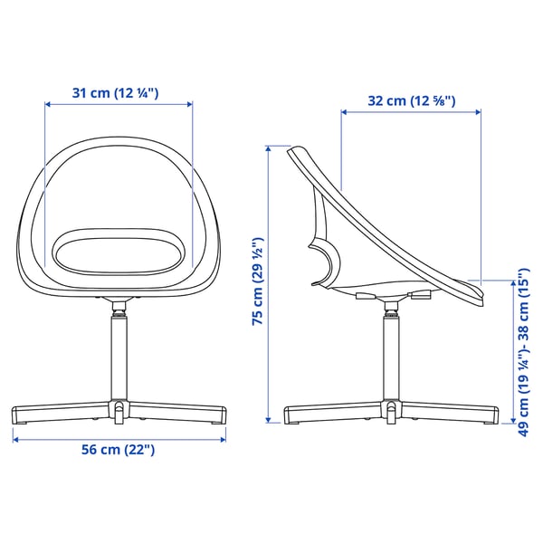 IKEA LOBERGET / SIBBEN Child's Desk Chair White