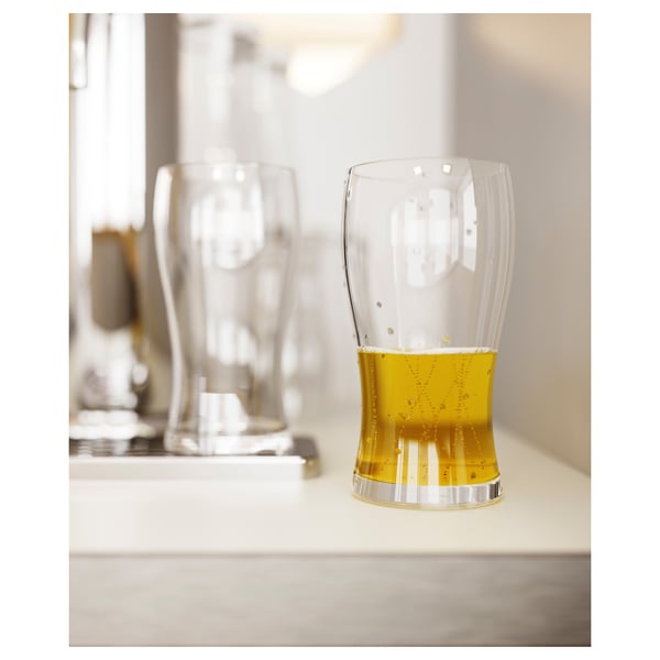 IKEA LODRÄT Beer Glass Clear Glass 17 Oz