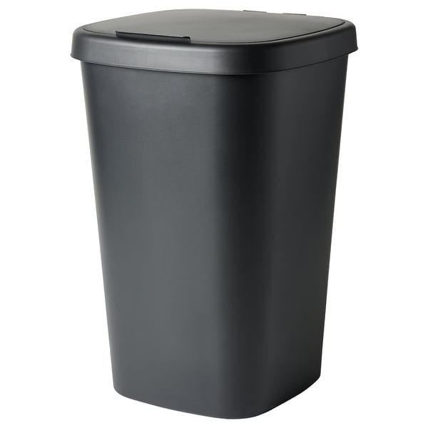 IKEA LÖVKVAST Bin with lid black 13 gallon