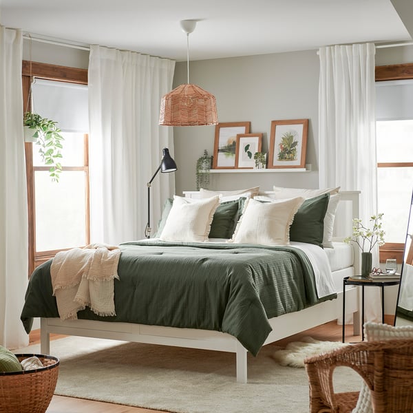 IKEA LUKTVICKER Comforter Set Green Full/Queen