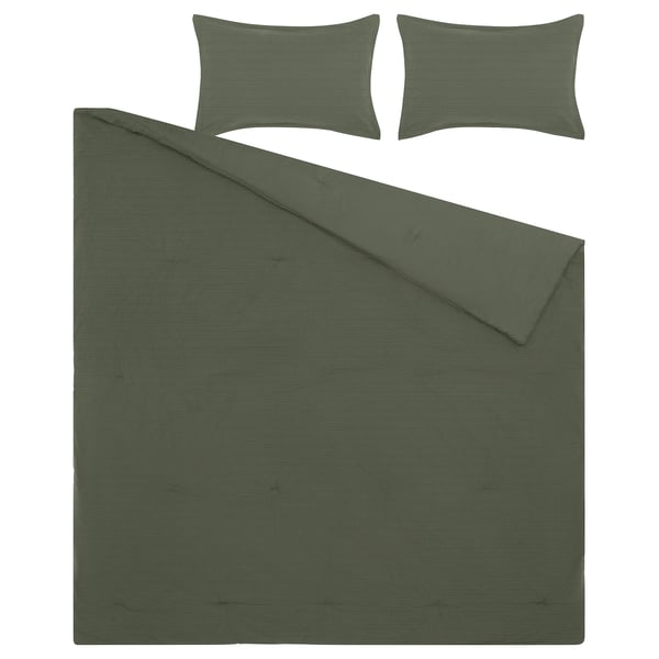 IKEA LUKTVICKER Comforter Set Green Full/Queen