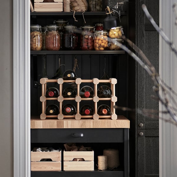 IKEA MAGNETISK 12-bottle Wine Rack Solid Wood