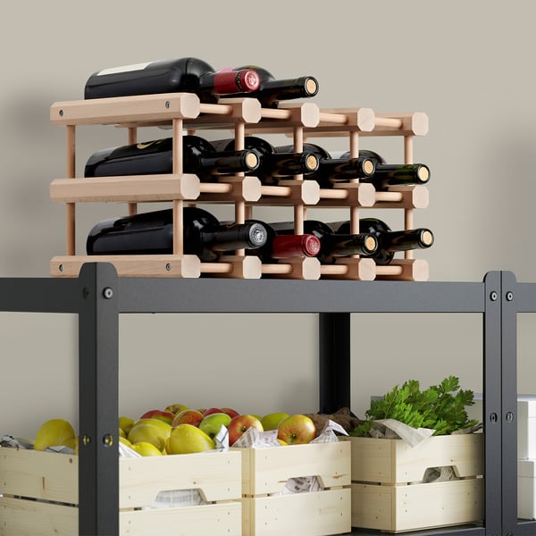 IKEA MAGNETISK 12-bottle Wine Rack Solid Wood