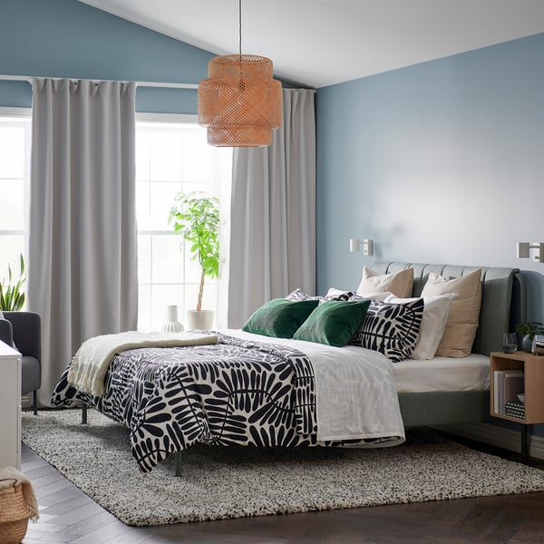 IKEA MAJSMOTT Comforter Set Black/white Full/Queen