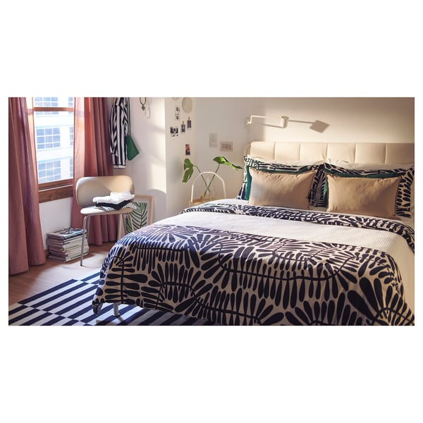 IKEA MAJSMOTT Comforter Set Black/white Full/Queen