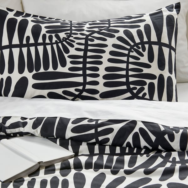 IKEA MAJSMOTT Comforter set black/white Full/Queen