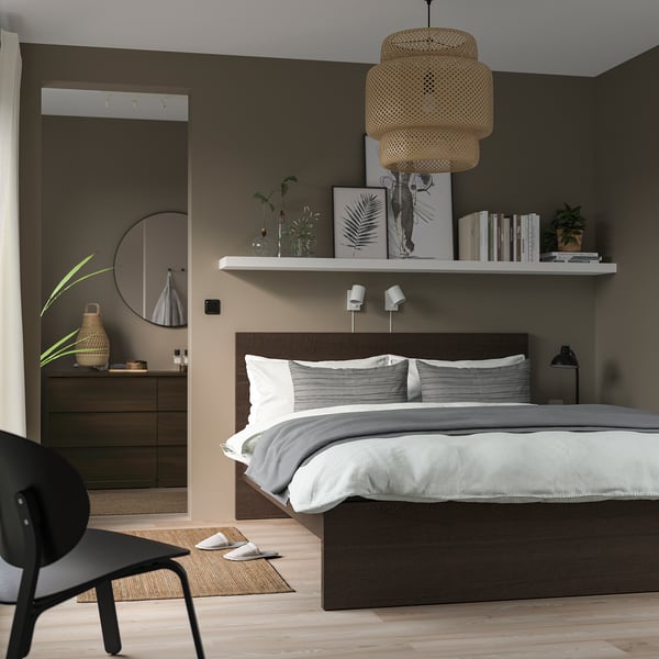 IKEA MALM Bed Frame Dark Brown Veneer Queen