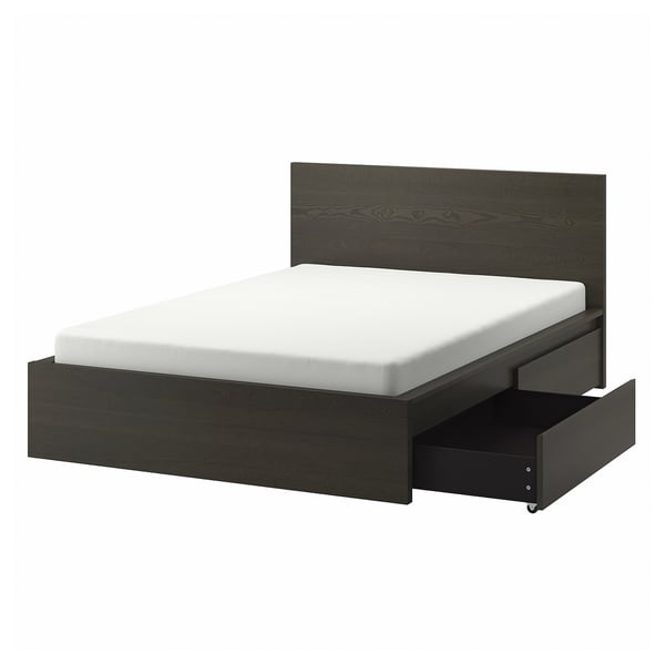 IKEA MALM High bed frame/2 storage boxes